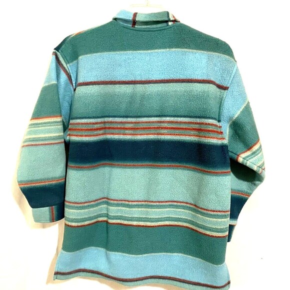 VTG Outbrook Womens Fleece Jacket Sz M Full Zip Plaid Green Pink Pockets - Picture 8 of 11